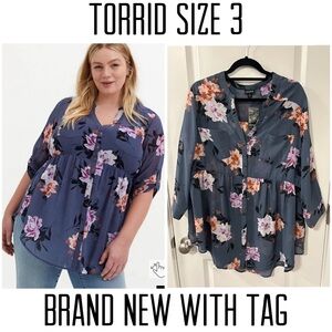 Emma Babydoll Chiffon Tunic Blouse